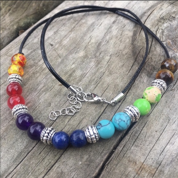 Other - 7 Chakra genuine gemstone necklace